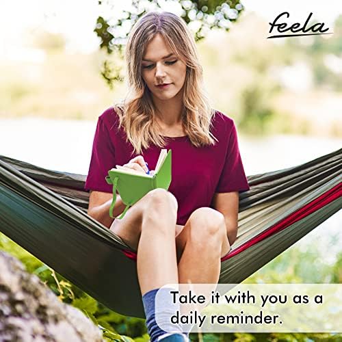 feela 15 Pack Pocket Small Notebooks Bulk, Mini Cute Memo Notepads Hardcover College Ruled Lined Journals with Pen Holder for Women Girls Office School, with 15 Black Pens, 3.5”x 5.5”, A6, Green - Image 6
