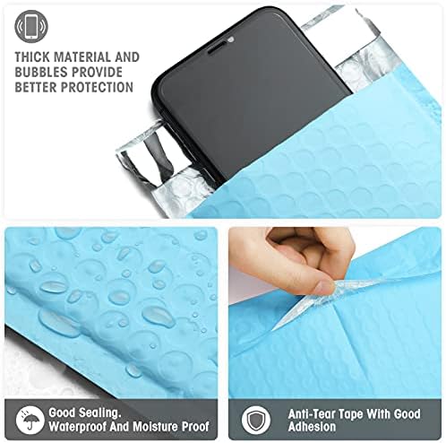Metronic Bubble Mailers 4x8 Inch 800 Pack Light Blue Bubble Envelopes - Image 3
