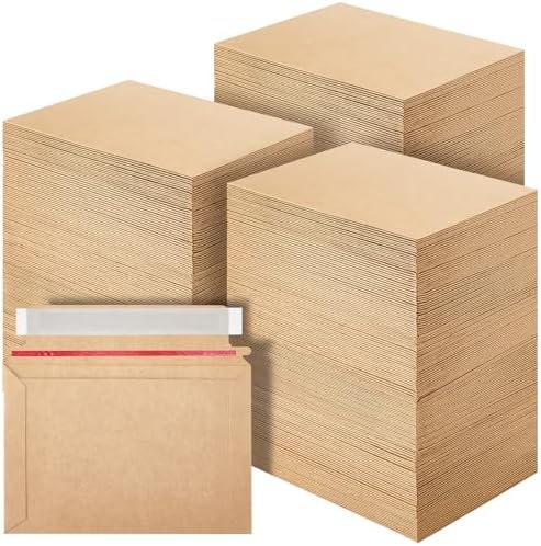 Affrolling 200 Pcs 6.5 x 4.5 Inch Rigid Photo Mailers Cardboard, Brown by Affrolling