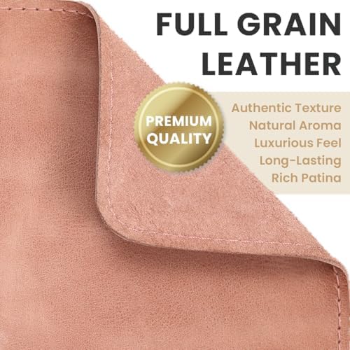 Full Grain Leather Desk Pad, Rose Pink, L (27.6 x 11.8 inch) - Image 2
