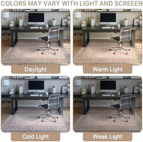 36"x48" Office Chair Mat for Hardwood Floor, Non-Slip Washable Pink - Image 6