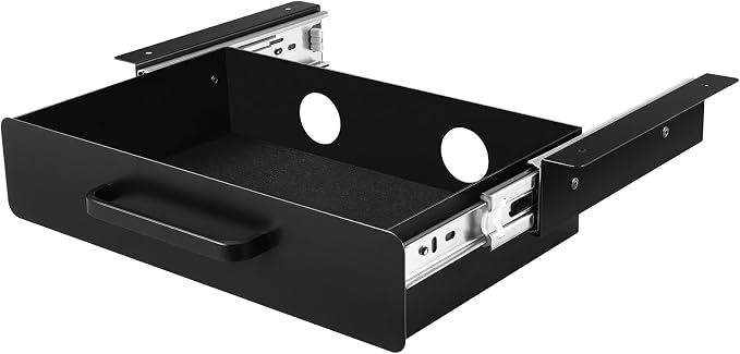 VEVOR Under Desk Drawer Slide Out, 13 inch Attachable Desk Drawer for Sit Stand Workstation, Hidden Under Counter Drawers for office Home, Black - Image 11