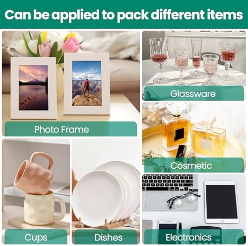 560Pcs Dish Packing Supplies for Moving, 280Thickened High-Density Foam Wrap Pouches & Sheets for Plates and Fragile Shipping Storage, 4 Sizes (16x12",12x12",12x7.8",7.8x7.8")with 280 Fragile Stickers - Image 4