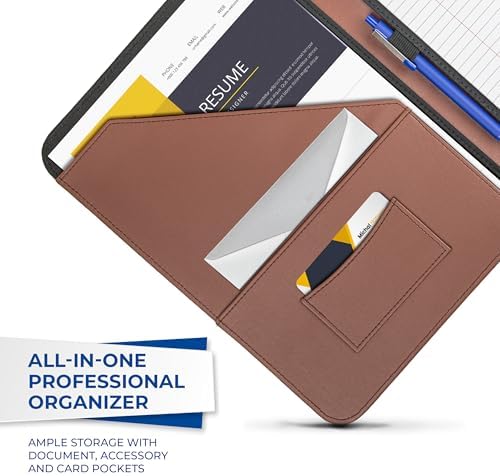 Samsill Contrast Stitch Leather Padfolio and Business Portfolio for Men and Women, Resume/Document Organizer with Writing Pad, Tan - Image 7