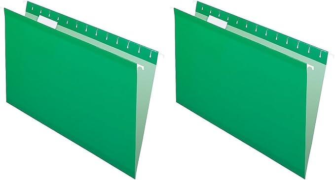 Pendaflex Reinforced Hanging Folders, Legal Size, Bright Green, 1/5 Cut, 25/BX (4153 1/5 BGR) (Pack of 2) by TOPSProducts