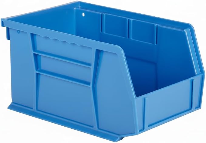 9.5" x 6" x 5" Plastic Stackable Storage Bin, Hudson Blue by HudsonExchange