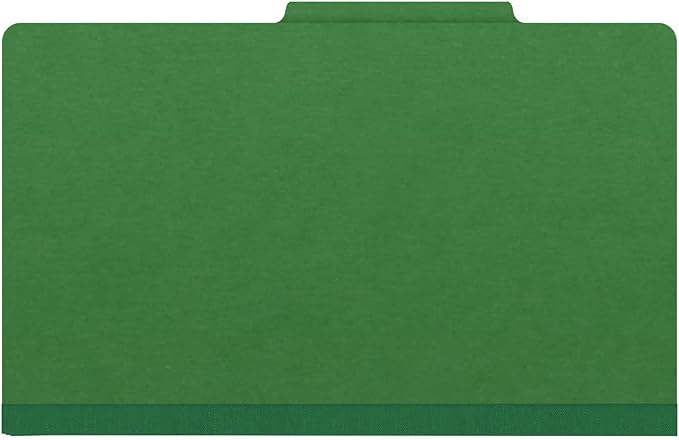 25 Pt. Pressboard Classification Folders, 2/5 Cut ROC Top Tab, Legal Size, No Dividers, Moss Green (Box of 25) - Image 3