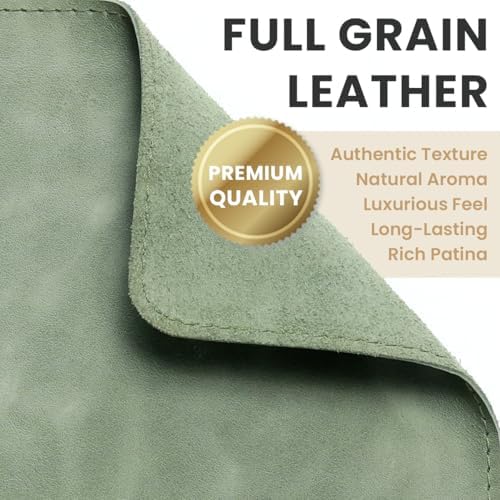 Full Grain Leather Desk Pad, Mint Green, XL (35.4 x 15.7 inch) - Image 2