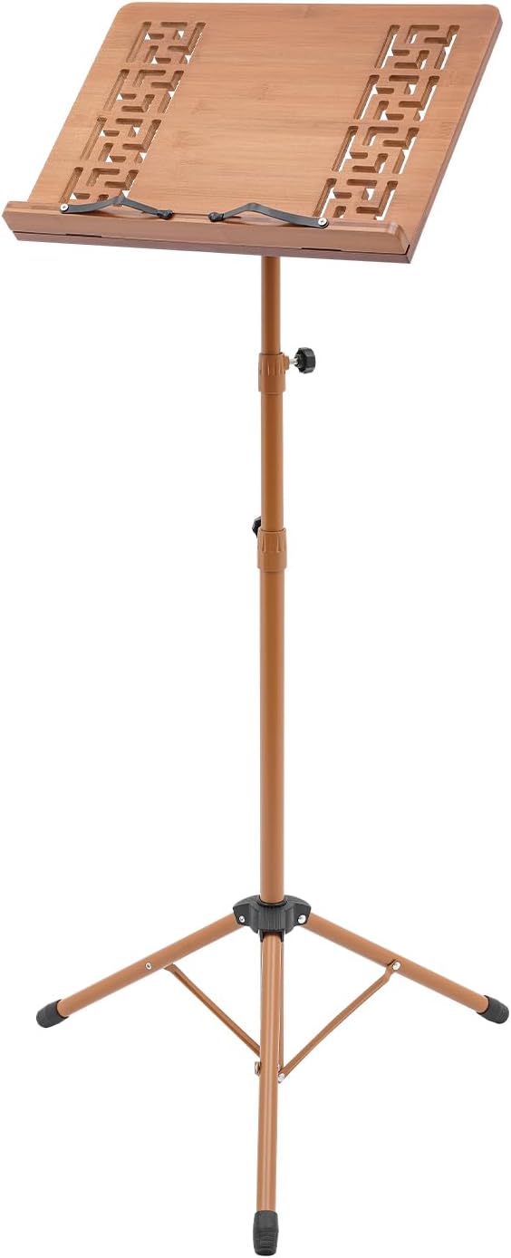 Sheet Music Stand & Desktop Book Stand, Rotatable Music Book Holder Stand,Wooden Portable Sheet Music Table Stand Height Adjustable from 27.5-70.8in with Book Stand Support,Foldable Tripod - Image 3
