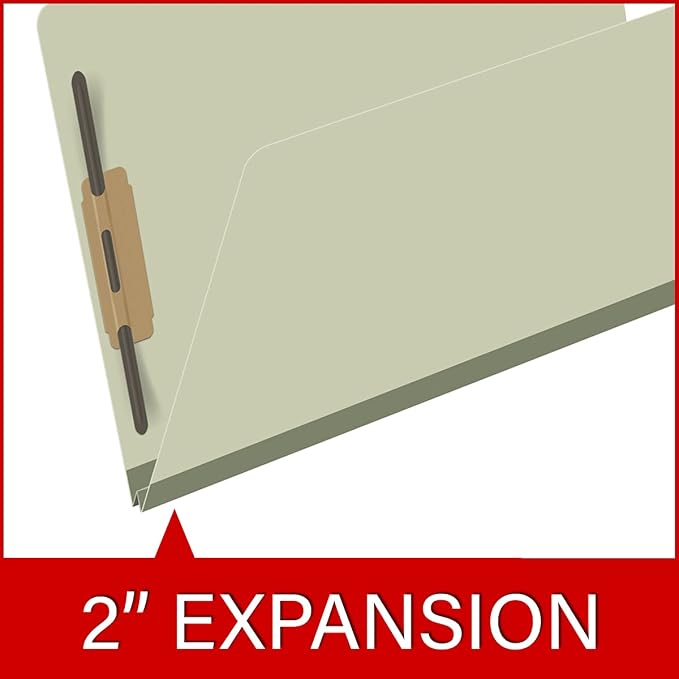 25 Pt. Pressboard Classification Folders, 2/5 Cut ROC Top Tab, Legal Size, No Dividers, Light Green (Box of 25) - Image 7