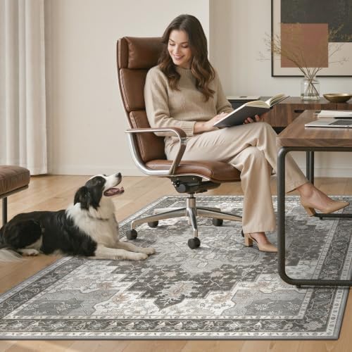 48"x60" Office Chair Mat for Hardwood Floor, Non-Slip Washable Tawny Grey - Image 7