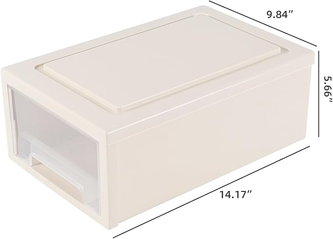 Sadstory 12 Quart Plastic Stackable Storage Desktop Drawer Unit, 4 Packs | Compact Stacking Drawers Unit for Organization - Image 3