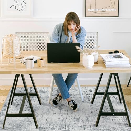 chakme Office Chair Mat for Hardwood Floor, 60"x45" Easy Glide Computer Desk Mat Protector for Rolling Chair Under Desk Rug Nonslip Backing, Machine Wash, (Boho) - Image 2