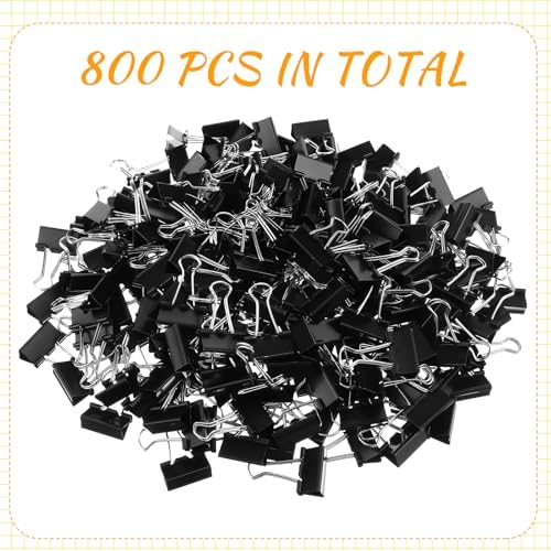 Jetec 800 Pcs Black 1 Inch Binder Clip Paper Clamp Metal Paper Clip - Image 3