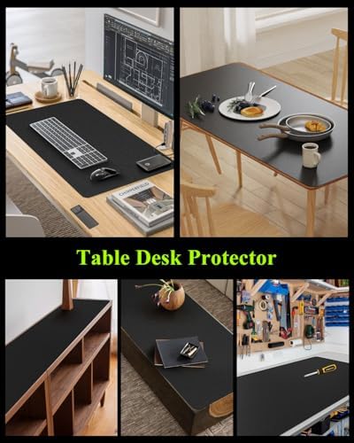 Black Plastic Table Cover Protector, 42" x 96" PVC Desk Pad Mat - Image 7