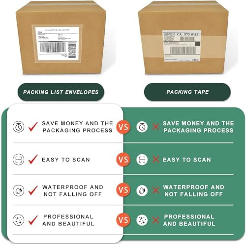 Packing List Pouches 4.5'' X 5.5'', Shipping Label Sleeves, Packing Slip Envelopes, Clear Adhesive Top Loading Packing List (4.5"" X 5.5"") - Image 2