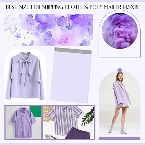 Metronic Large Poly Mailers 14.5x19 50PC Clothes Shipping Bags Lilac Purple - Image 5