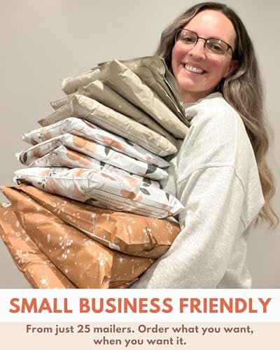 Poly Mailers 12x15.5 Inch - 100 pack Biodegradable Shipping Bags for Clothes and Large Items - Impack Self-Seal Waterproof Thick Mailing Envelope for Accessories & Clothing - Floral Chestnut - Image 5