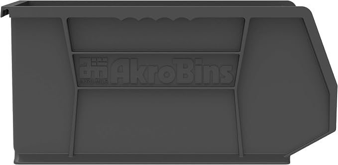 Akro-Mils 30240 AkroBins Plastic Storage Bins, 15"x8"x7", Black, 12-Pack | Space-Saving Stackable Bins for Garage, Pantry, Craft Organization - Image 8