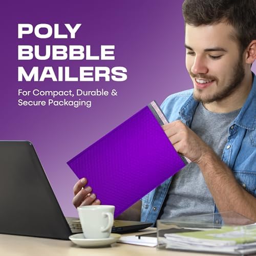 Purple Bubble Mailers 6x10, Poly Padded Envelopes #0, 250 Pack Bulk - Image 5