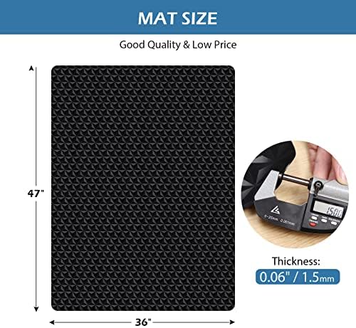SALLOUS Chair Mat for Hard Floors, 47"x36" Office Chair Mat for Hardwood Floor, Multi-Purpose Hard Floor Protector Computer Desk Mat for Home Office, Non-Slip Vinyl Floor Mat for Gaming Chairs (Black) - Image 2