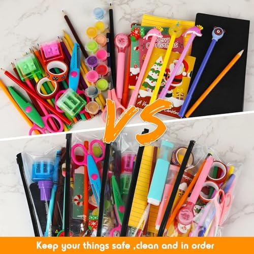 Zhehao 200 Pcs A6 Zipper Pouch Bulk, Clear Pencil Envelopes, Black - Image 3
