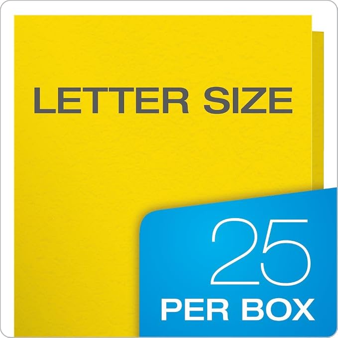 Oxford Two-Pocket Folders w/Fasteners, Yellow, Letter Size, 25 per Box (57709) - Image 7