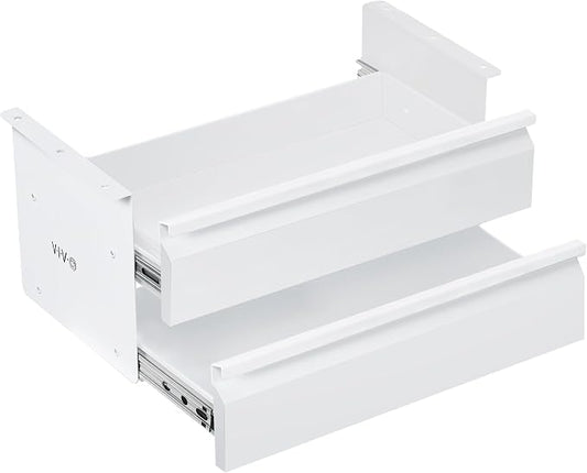 VIVO 16 inch Slide Out Dual Tier Desk Drawer, Under Desk 2 Layer Storage, White, DESK-DR02W by Unknown