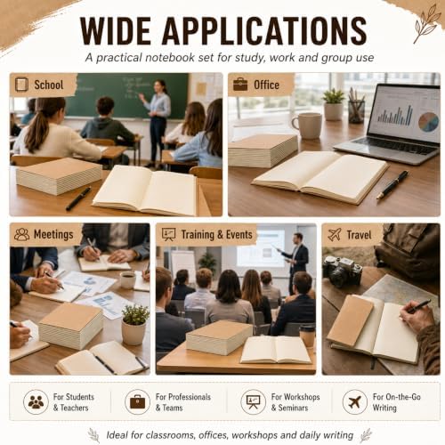 Mimorou 100 Pcs A5 Journals Notebooks Bulk,Brown,Lined - Image 6
