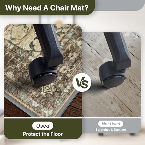 36"x48" Office Chair Mat for Hardwood Floor, Non-Slip Washable Rosewood - Image 4
