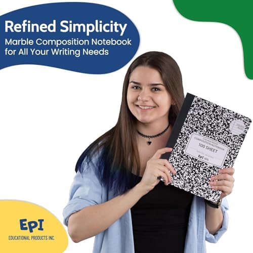 2016 Pack (Pallet) EPI College Ruled Composition Notebook Bulk, 200 pages (100 Sheets), 9-3/4 x 7-1/2, Black Marble, Bulk School Supplies, Heavy Duty, Durable Office Notebooks, Sturdy Sewn Binding - Image 7