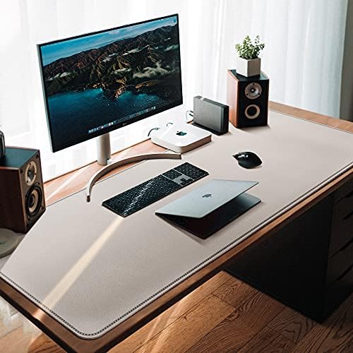 CENNBIE 39.3" x 19.6" Leather Desk mat,Perfect Desk Mate for Office(Cream) - Image 2