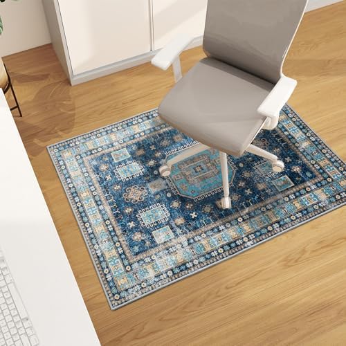 Office Chair Mat for Hardwood Floor, 48"x36" Easy Glide Computer Desk Mat Protector for Rolling Chair Under Desk Rug Nonslip Backing, Machine Wash (Modern) by CHAKME