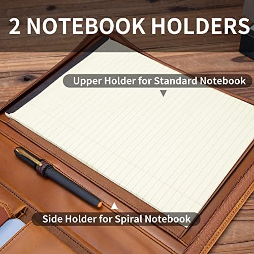Zippered Leather Portfolio with Front Pocket for 8.5 x 11" Legal Pad - Image 6