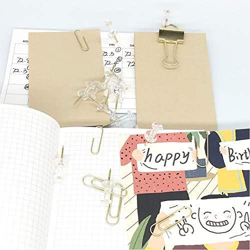 Gold Paper Binder Clips Push Pins Sets Desk Accessories for Office School Home Supplies - Image 6