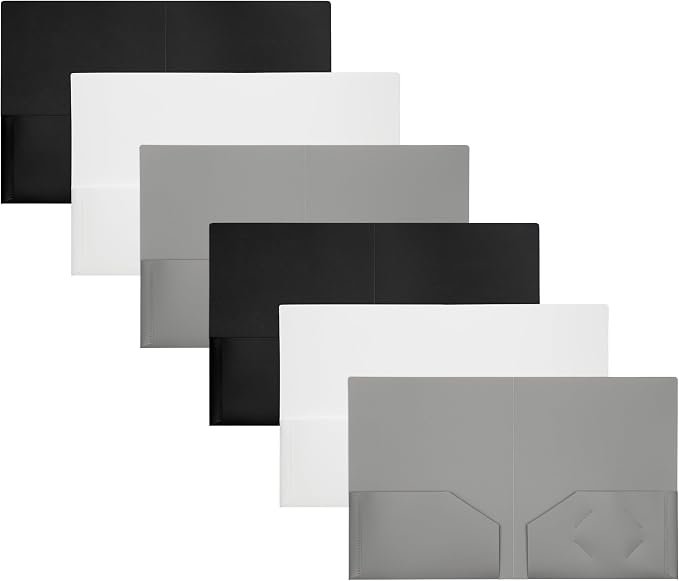 JAM PAPER Heavy Duty Plastic 2 Pocket Extra Tough School Folders - Assorted Business Colors - 6/Pack - Image 9
