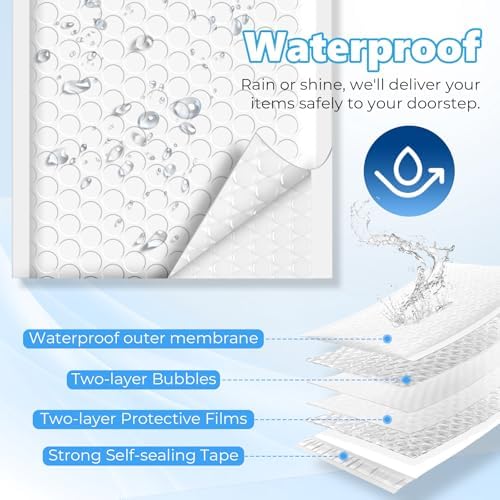 Metronic Bubble Mailers 4x8" 50 Pack Padded Envelopes True 4x7" Usable Size - Image 6