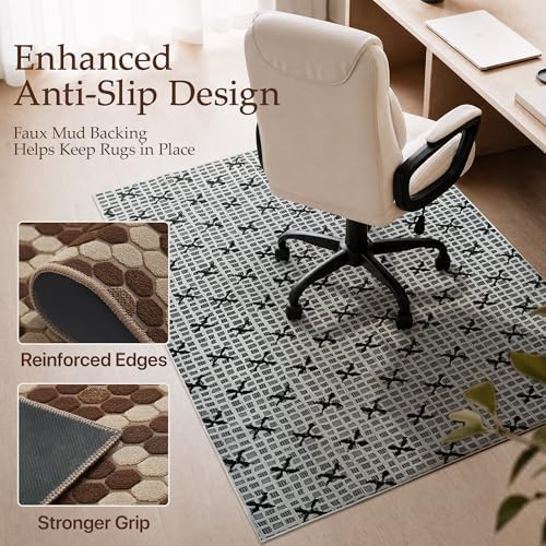 48"x60" Office Chair Mat for Hardwood Floor, Non-Slip Washable Birch Grey - Image 5