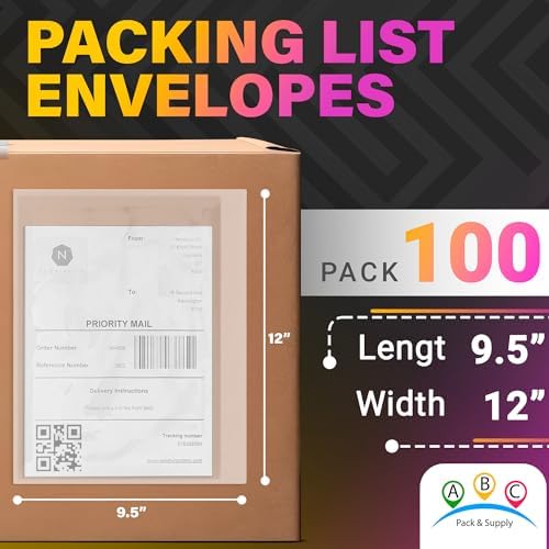 ABC PACK & SUPPLY Packing List Envelopes, Clear 9.5 x 12 Inch, Self Seal Document Pouches for Shipping Inserts Polyethylene 2 Mil, Pack of 100 - Image 2