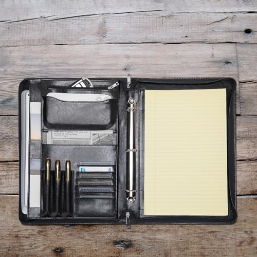 Vegan Leather 3 Ring Portfolio for 8.5 x 14" Pad and 15" Laptop - Image 7