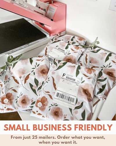 Poly Mailers 14.5 x 19 Inch- 100 pack Biodegradable Shipping Bags for Clothes and Large Items - Impack Self-Seal Waterproof Thick Mailing Envelope for Accessories & Clothing - Camelia Bloom - Image 5