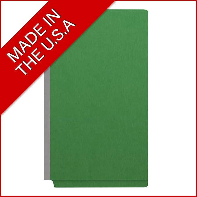 Ecom Folders End Tab Pressboard Classification Folders | Legal Size 25 Pt Type III Stock with 3 Dividers & 3" Tyvek Expansion | 2 Fasteners Pos 1 & 3 for Medical & Office Docs | Moss Green, Box of 10 - Image 5