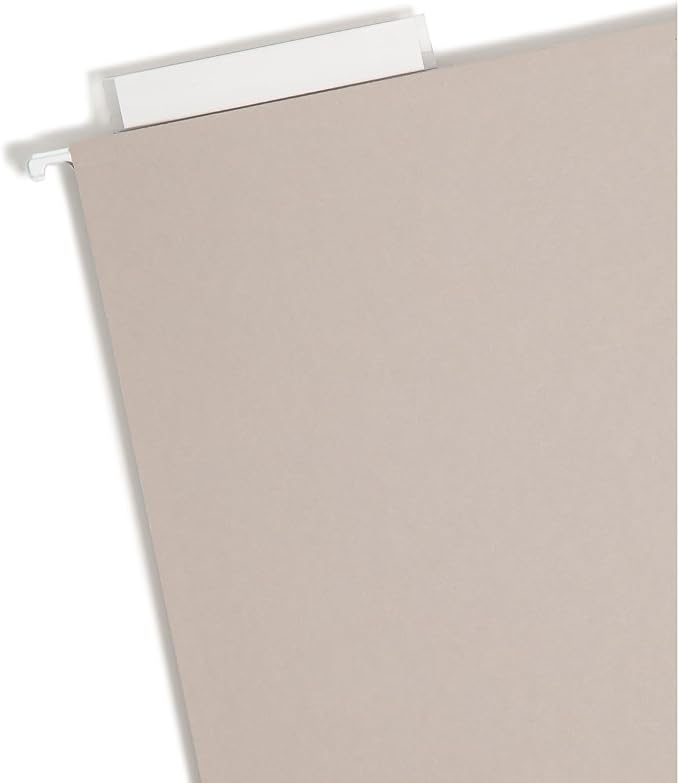 Smead TUFF Extra Capacity Box Bottom Hanging Folder, 1/3-Cut Easy Slide Tab, Steel Gray, 18 per Box - Image 3