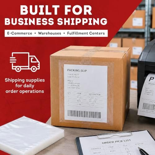 APQ Supply Clear Packing List Envelopes, 9.5 x 12 Inch Self Seal Shipping Document Pouches, 500 Pack for Business Warehouse E Commerce Fulfillment and Shipping Departments - Image 3