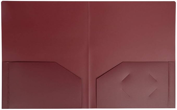JAM PAPER Heavy Duty Plastic 2 Pocket Extra Tough School Folders - Burgundy - 6/Pack - Image 4