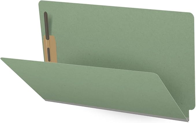 Ecom Folders End Tab Pressboard File Folders | Legal Size 25 Pt Stock with 2" Tyvek Expansion | Full Cut Tabs for Medical Charts, Legal Documents & Office Records | Green, Box of 25 by Ecom+Folders