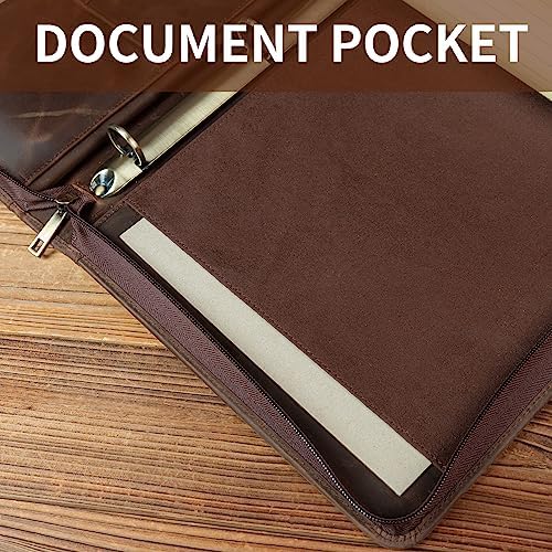 YIWEN Personalized Leather 3 Ring Binder Portfolio for 8.5 x 11” Notepad - Image 5