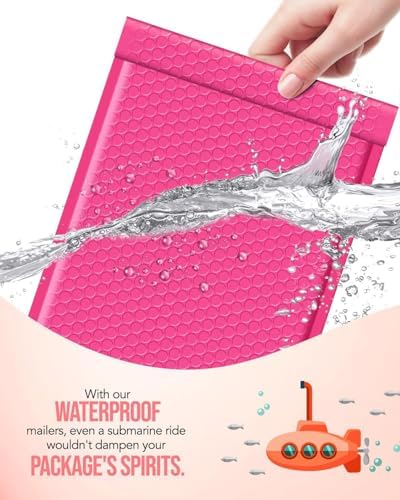 GSSUSA Pink Bubble Mailers 10.5x16" 500 Pack Padded Envelopes Self Seal - Image 5