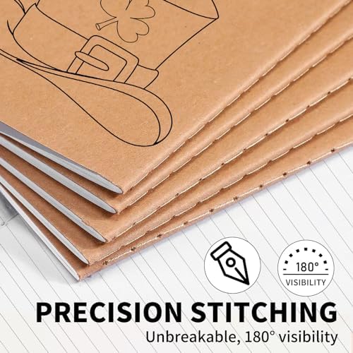 50 Pack A5 Lined Kraft Notebook Journals 8.3x5.5 In，Travel Journals Notebooks Bulk，Subject Notebooks 34 Sheets 68 Pages for Writing School Office Supplies (Lined-50 Pack) - Image 3