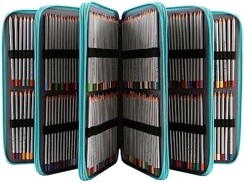 600-Slot Colored Pencil Case, 5-Layer Zipper with Shoulder strap and Handle - Image 3